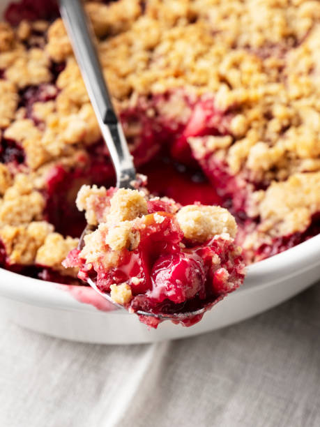 istock Berry fruit crumble pie, Crumble, fruit crumble, Cobbler, Cherry crumble, Berry fruit crumb tart 1324086783