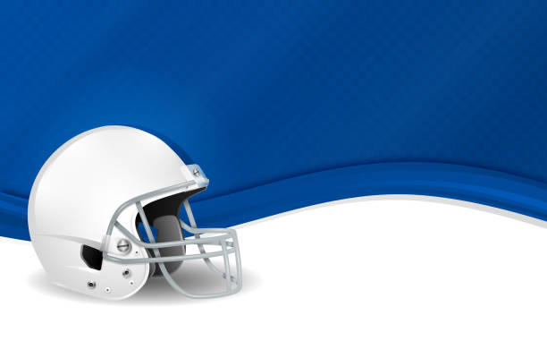 ilustrações, clipart, desenhos animados e ícones de fundo azul do capacete de futebol branco - sports uniform blue team event sports activity