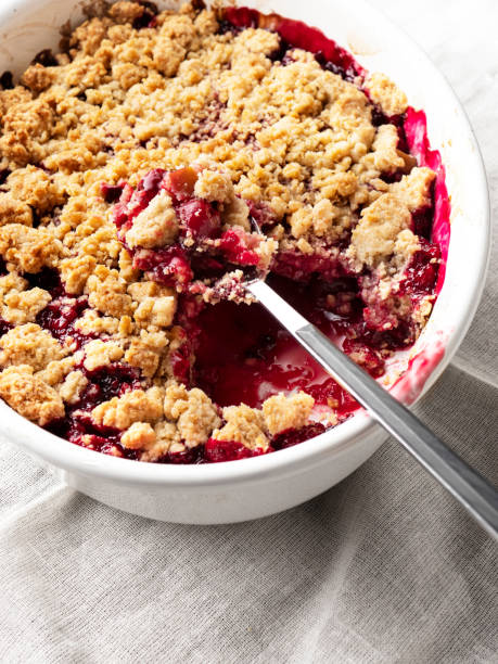 istock Berry fruit crumble pie, Crumble, fruit crumble, Cobbler, Cherry crumble, Berry fruit crumb tart 1324087670
