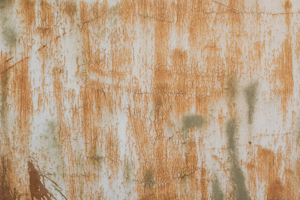 istock texture of an old weathered painted rusty Metal surface as background. 1324093113
