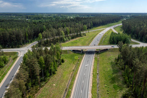 istock Highway A1 Via Baltica (between Vilnius, Riga and Tallinn), road section next to Saulkrasti, Latvia 1324093339