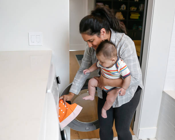 istock Mother washing diaper reusable diaper 1324095547