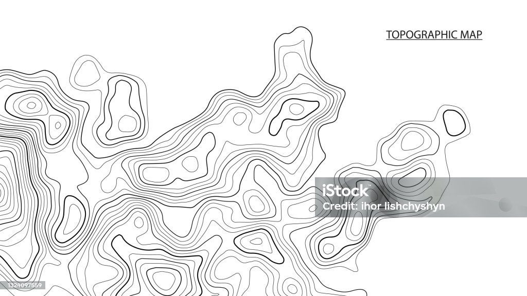 Topographic Contour Map On White Background Vector Grid Map Stock ...