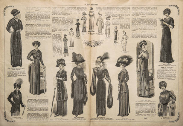 istock Old newspaper page vintage fashion engraving. Used paper background 1324098756
