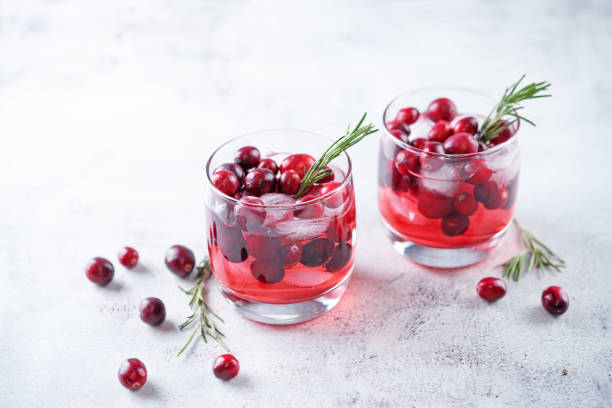 istock Cranberry rosemary gin in glass 1324103420