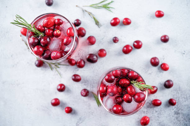 istock Cranberry rosemary gin in glass 1324103427