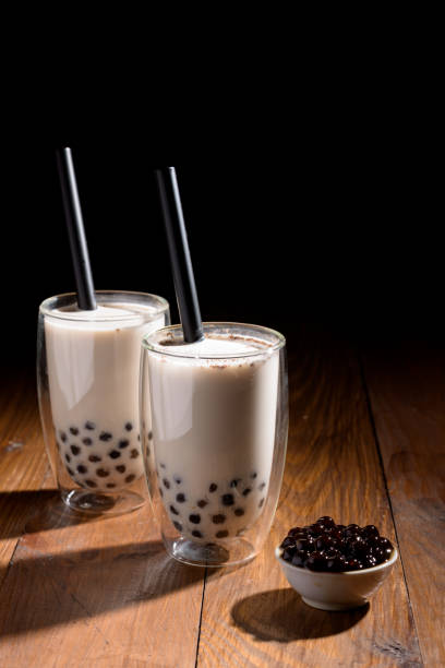 Taiwan milk tea with bubble stock photo