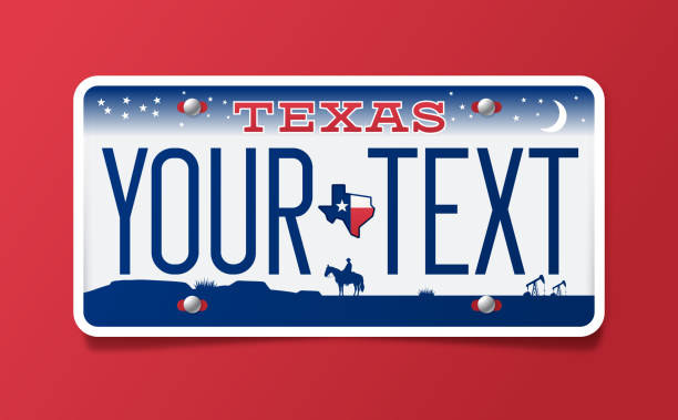 texas license plate - teksas illüstrasyonlar stock illustrations