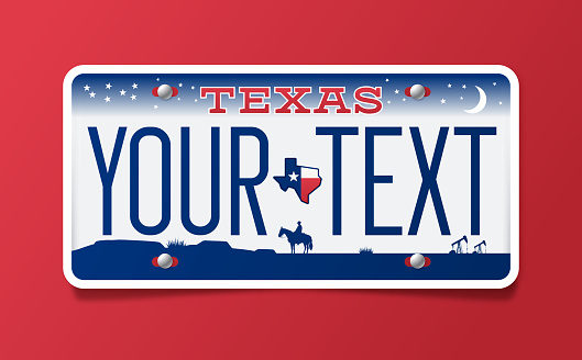 Texas state license plate concept with area for your copy.