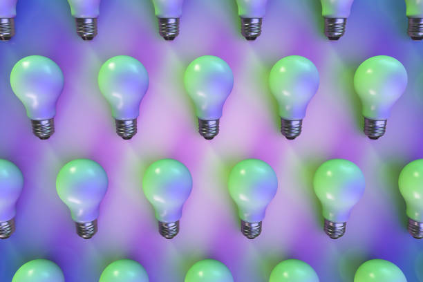 istock Lots of colored light bulbs. Decorative background 1324109260