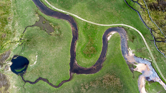 Ox Bow River with path beside it