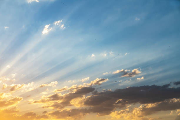 istock Bright sunset sky with beautiful clouds. Sky background. 1324111677