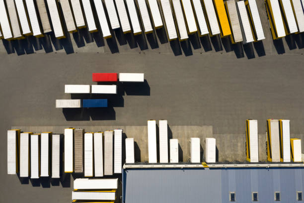 istock Cargo Containers and Distribution Warehouse, Aerial View 1324116055