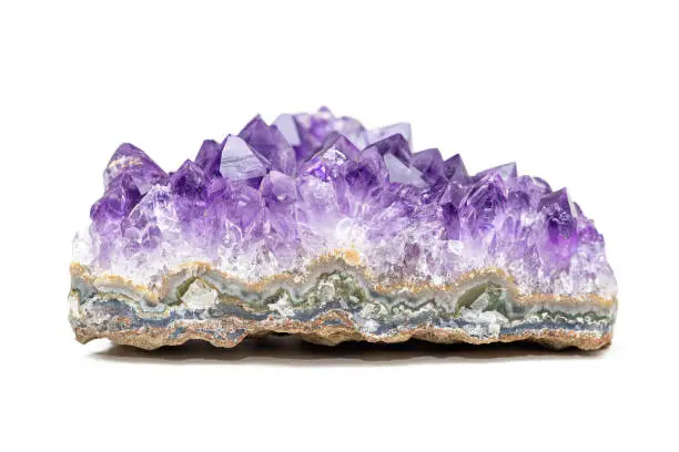 Beautiful natural purple amethyst crystal rock