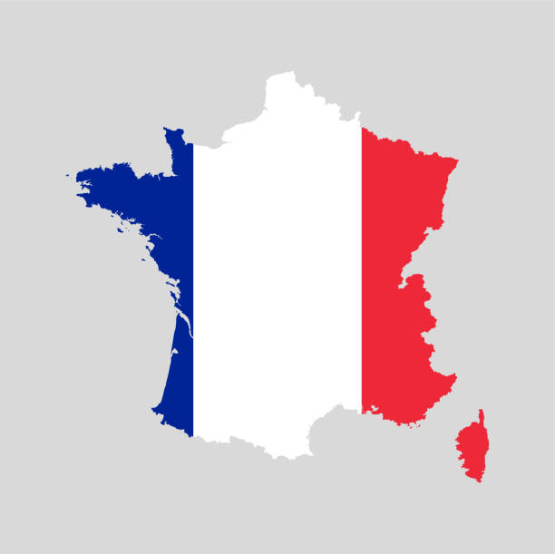 istock Vector map France made flag, Europe country 1324124295