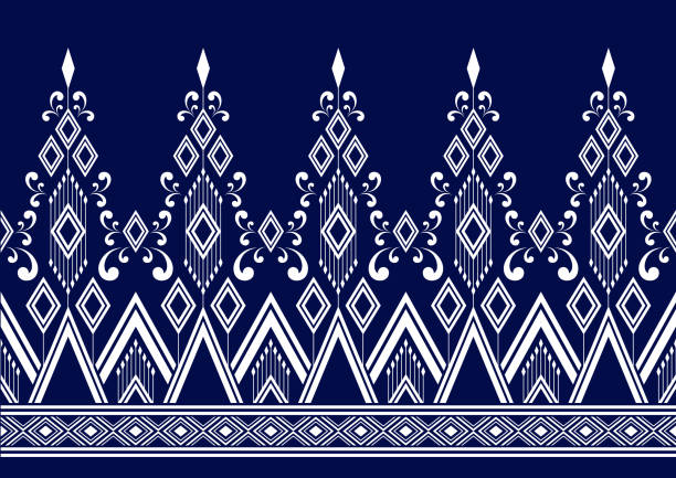 geometrische ethnische muster design 28 - traditioneller batikstil stock-grafiken, -clipart, -cartoons und -symbole