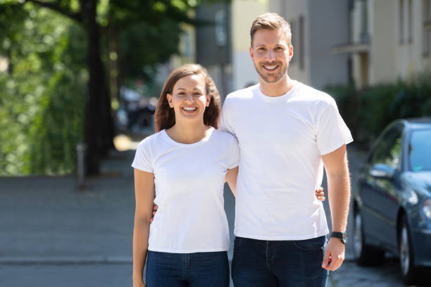 istock Happy Couple Standing On Street 1324146204