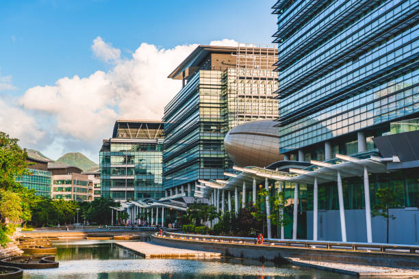 Modern office building in Hong Kong city