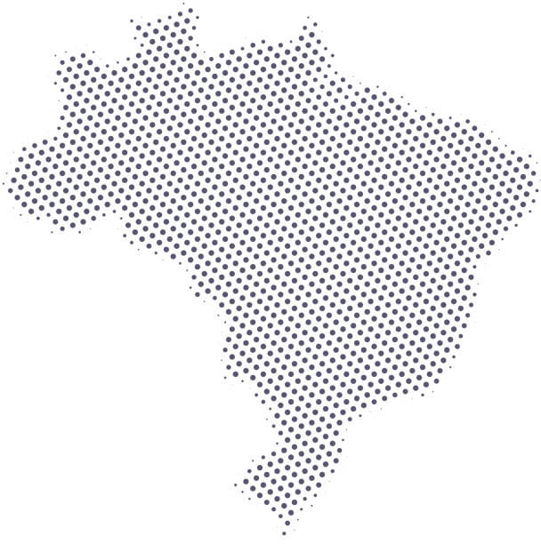 brasilien karte der punkte - brazil stock-grafiken, -clipart, -cartoons und -symbole