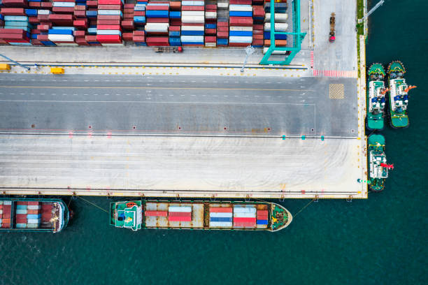 istock Aerial photography of container terminal 1324153667