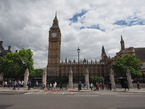 London, Uk - Circa June 2017: Houses of Parliament aka Westminster Palace seen from Parliament Square