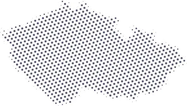 Vector illustration of Czech Republic map of dots