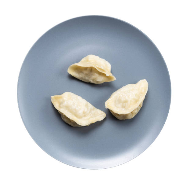 istock few boiled dumplings on gray plate isolated 1324160295