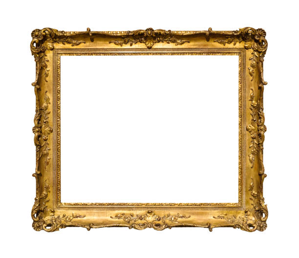istock old ornamental golden picture frame isolated 1324161319