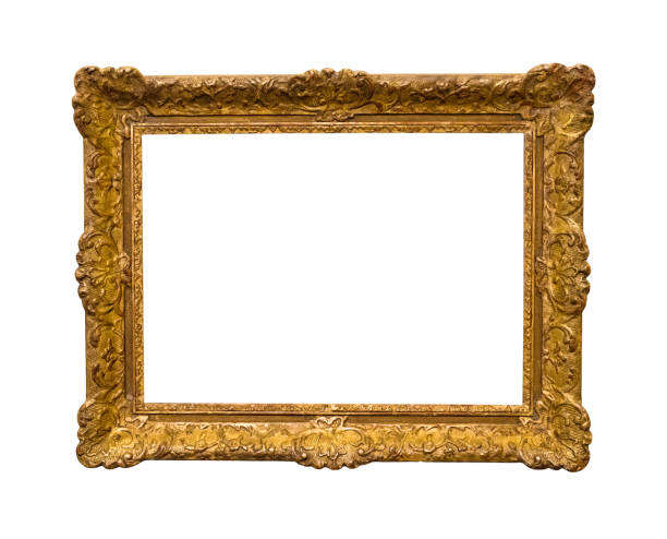 istock old wide baroque golden picture frame isolated 1324161328