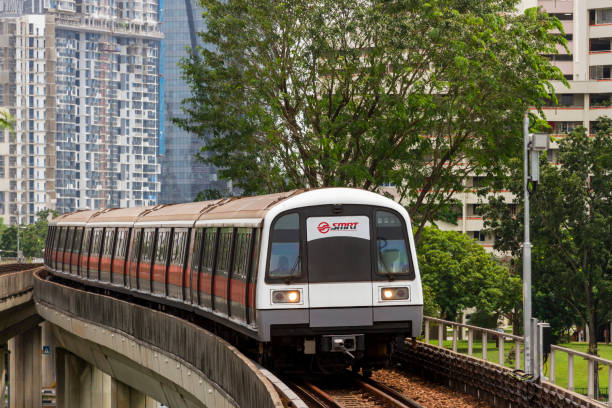 pociąg singapuru mass rapid transit (mrt) metro system - mrt track zdjęcia i obrazy z banku zdjęć