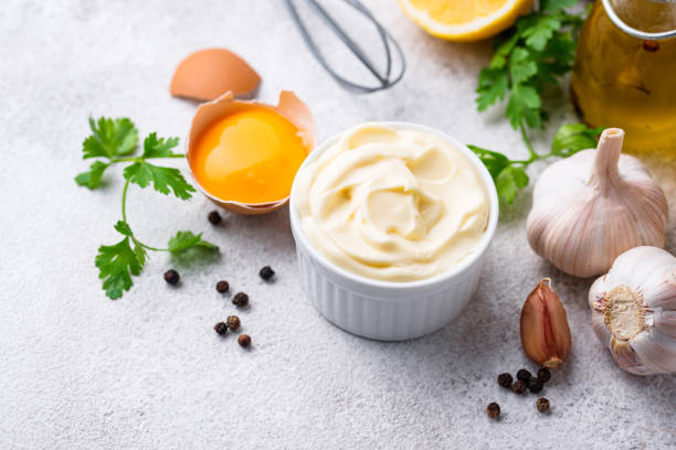 istock Homemade mayonnaise sauce with ingredient 1324163093