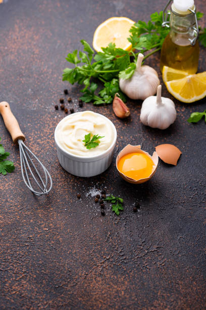 istock Homemade mayonnaise sauce with ingredient 1324163098