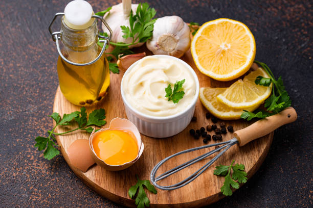istock Homemade mayonnaise sauce with ingredient 1324163103