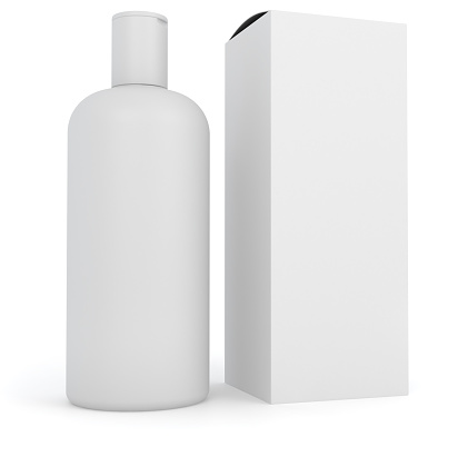 Blank cosmetic bottle. Digitally Generated Image isolated on white background