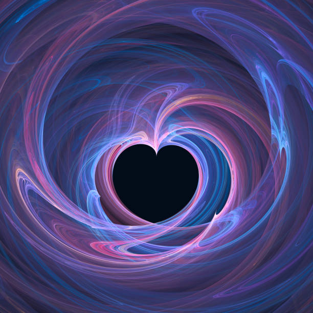 istock Fractal colorful heart shape on black. Love, valentine background, 3D rendering 1324171728