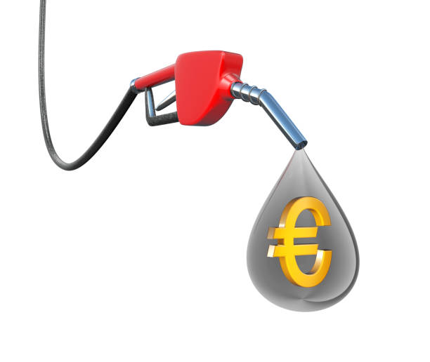 ユーロドロップガスポンプ - gas prices energy crisis environment finance ストックフォトと画像