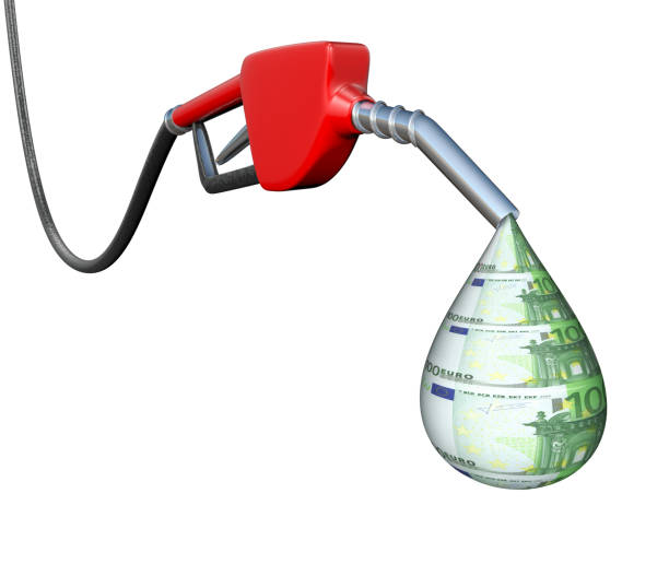 istock Gas pump with Euro drop 1324176443