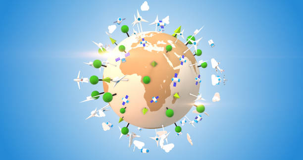 istock Sustainable Resources. Ecological Earth Covered By Wind Turbines. Smart Cities. 1324180936