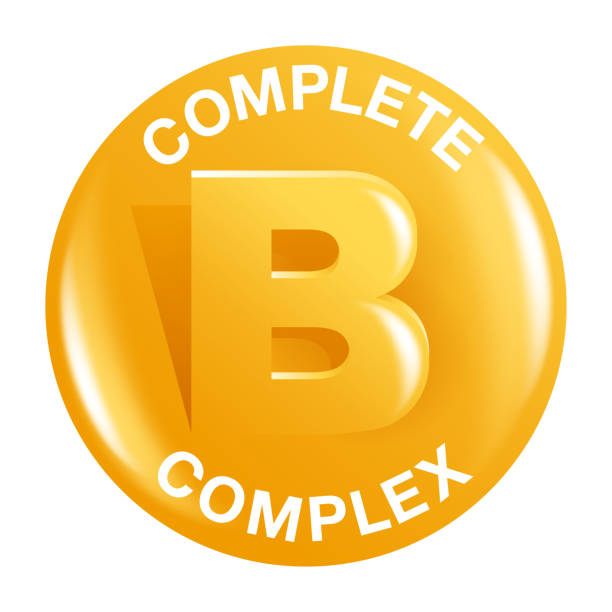 vitamin b comblex icon - nahrungsergänzungsmittel - enzyme stoffwechsel stock-grafiken, -clipart, -cartoons und -symbole