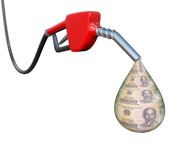 istock Gas pump with Dong drop 1324184435