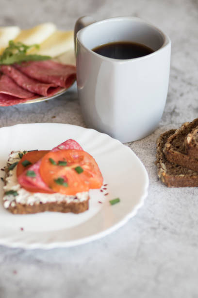 istock Cooked breakfast with coffee and sandwich. 1324187850