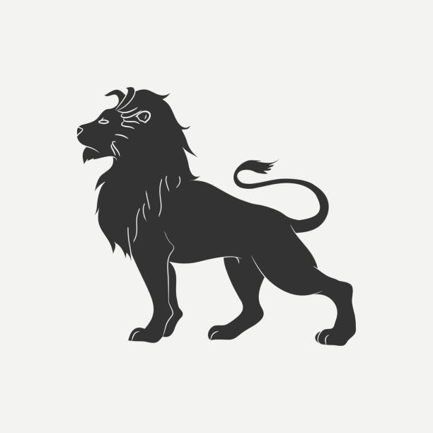 ライオンのアイコン。テンプレート。ロゴ用。ベクトル - lion mane strength male animal点のイラスト素材／クリップアート素材／マンガ素材／アイコン素材