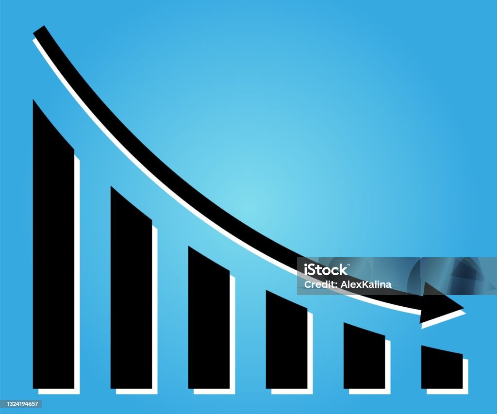 Graph With Decrease Report Diagram With Recession And Bankruptcy ...