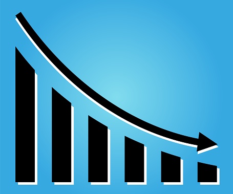 Graph With Decrease Report Diagram With Recession And Bankruptcy ...
