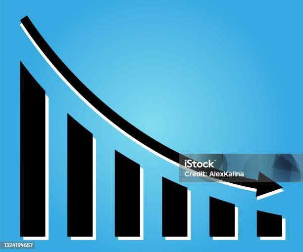 Graph With Decrease Report Diagram With Recession And Bankruptcy ...