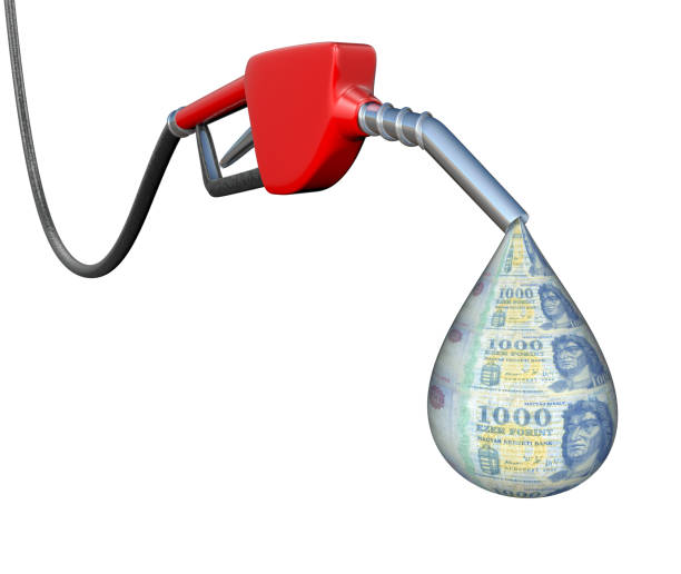 istock Gas pump with Forint drop 1324195860