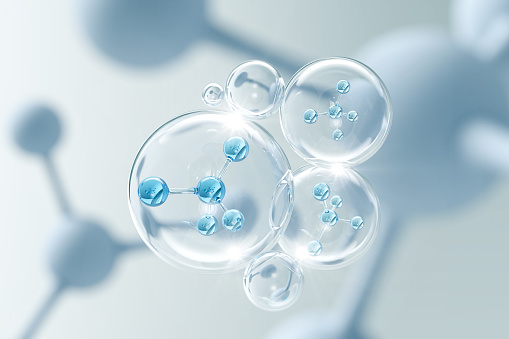 Molécula dentro de la burbuja líquida photo