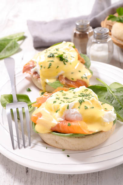 istock muffin with smoked salmon and poached egg- egg benedict 1324212247