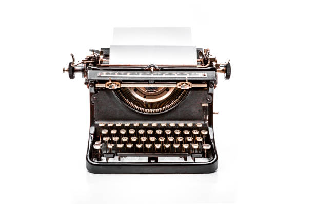 vieja máquina de escribir mecánica - typewriter typing machine old fotografías e imágenes de stock