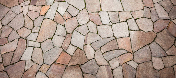 천연 석으로 만든 정원 테라스 - natural stone 뉴스 사진 이미지